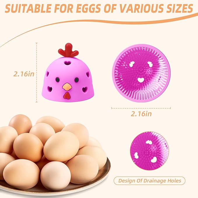 Silicone Egg Brush Cleaner, Egg Washer for Fresh Eggs, Egg Cleaner for Fresh Eggs, Egg Scrubber for Fresh Eggs, Reusable Cleaning Tools for Egg Washer (Pink)