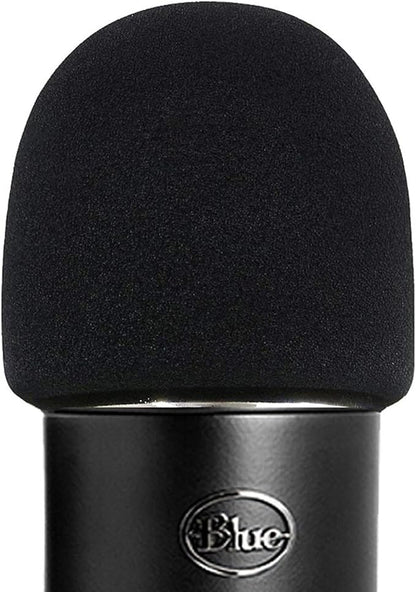 ienza® Windscreen for Blue Yeti Foam - Also Fits Other Large Microphones Such as MXL, Audio Technica and More - Quality Sponge Material to Act as a Pop Filter for Your Mic (Black)