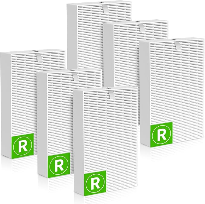 HPA300 HEPA Air Purifier Filter R for Honeywell HPA300 HPA200 and HPA5300 Series, 6 Pack H13 True HEPA Filter Compatible with Honeywell Filter-R, HRF-R3