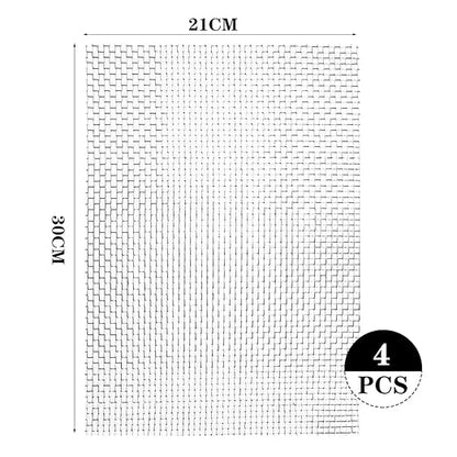 Wire Mesh Stainless Steel Woven Wire Mesh Screen 6 Mesh 300X 210mm Air Vent Metal Mesh for DIY Projects, Vent, Cage, Garden, Window Screen, Filter Mesh 4 Pack, silver, SY6MTSWUS