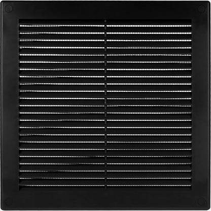 Vent Systems 8" x 8" (Opening Dimensions) Black Plastic Soffit Vent Cover - Durable Flat Square Air Vent Grille with Mesh Screen - Weather Resistant Ventilation Grill Wall & Ceiling Indoor & Outdoor