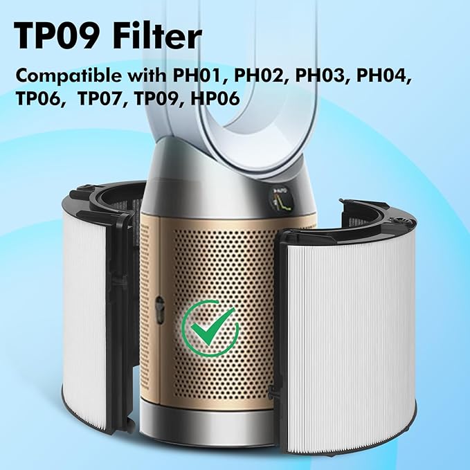 360 Glass HEPA and Activated Carbon Filter for Dyson TP07 HP07 TP10 HP10 TP06 HP06 PH02 PH01 PH03 PH04 HP09 TP09 Air Purifier, HEPA Carbon Filter #965432-01