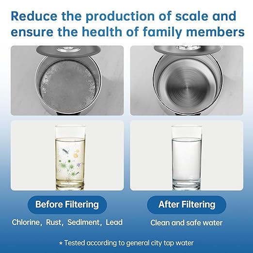 Water Filter for Sink Faucet,NSF42 Certified Faucet-Mounted Water Filter with Blue Light,99.9% Multi-Layer Folded Filter,Removes Chlorine, Odor & Heavy Metals,1*Filter, LJ107