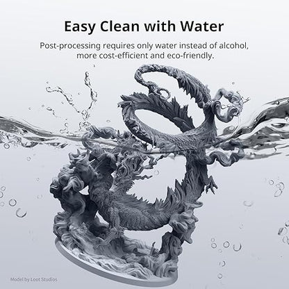 ANYCUBIC Water Washable 3D Printer Resin 2.0 Bundle, 405nm High Precision UV-Curing 3D Resin, Low Shrinkage Photopolymer Resin for LCD Resin 3D Printer (4Packs*1kg Grey, 4kg in Total)