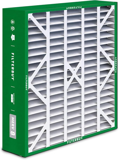 Filterbuy 20x25x6 Air Filter MERV 8 Essential Dust & Allergy Defense (4-Pack), Pleated HVAC AC Furnace Filters for AprilAire Space-Gard 201, 2200, 2250, & Lennox (Actual Size: 19.75 x 24.25 x 6.00)