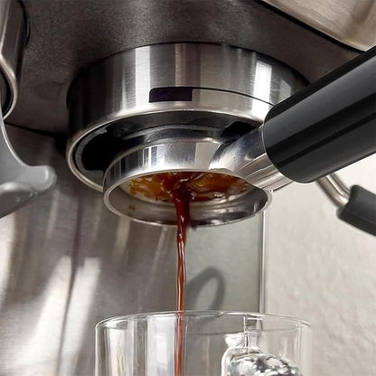 Bottomless Portafilter 58mm, 2 Ears Stainless Steel Bottomless Naked Portafilter Compatible Espresso Portafilters Coffee Wooden Coffee Handle Cup Filter Basket (Plastic material)