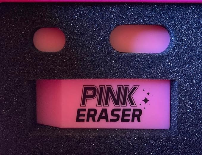 Pink Formula Pink Eraser Magnetic Glass Scrubber – 2 Sizes of Scrub Heads - Glass Cleaner - Removes Herb & Oil Residue for Spotless Glass Cleaning - Reusable Magnetic Glass Cleaner