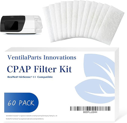 60 Pack - Ultra Fine CPAP Filters - Compatible with ResMed Airsense 11 Series