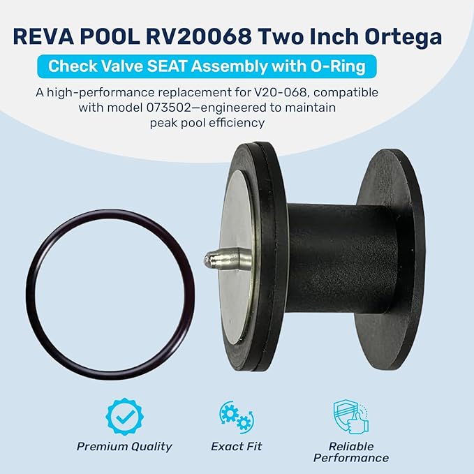 RV20068 Ortega Check Valve SEAT Assembly with O-Ring | Direct Replacement for V20-068 | Compatible with 073502 | Essential Pool Maintenance Accessory
