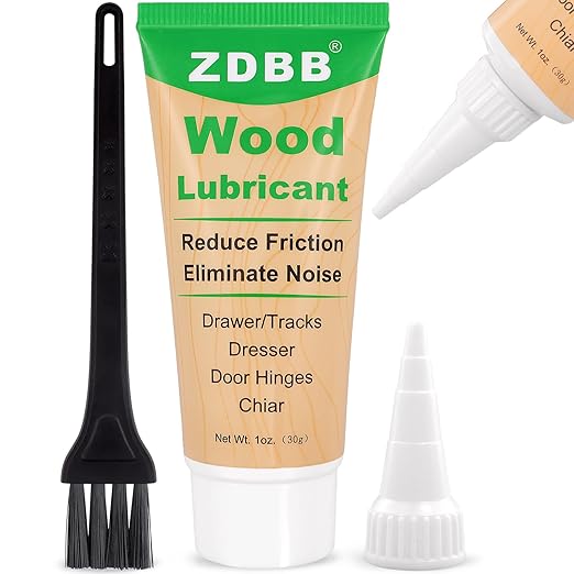Wood Drawer Wax Lubricant Paste Door Lubricant Wear-Resistant Eliminate Sticking Noise Loosen Drawer Slide Grease for Wood Furniture, Window Track, Sliding Glass Doors, Hinges, 1 oz 1-Pack