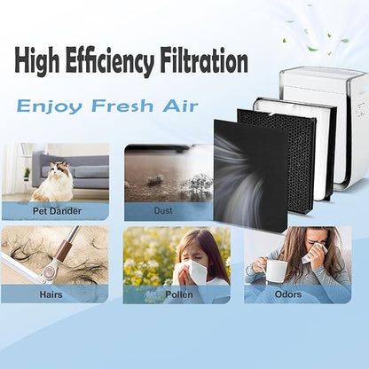 10-Pack Filters Replacement Set Compatible with AD3500, 3500i, AD3000/3000M, 3000Pro Air Purifier Filter Replacement, 2 Efficiency Filter + 2 Carbon Filters + 6 Pre-Filters