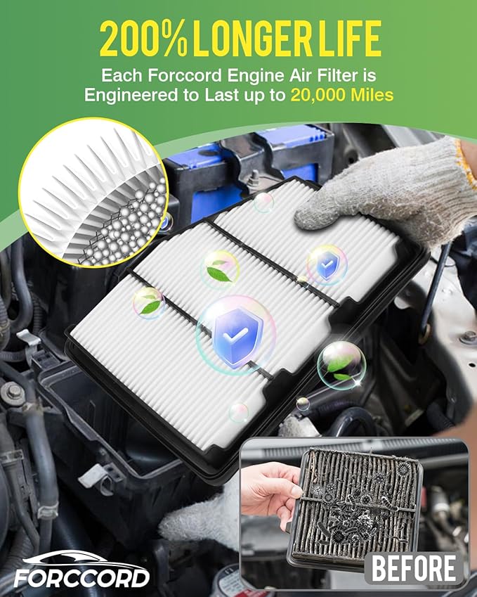2-Pack Engine Air Filter Fits for Nissan Altima 2.5L ENGINE ONLY 2019-2025 2026（NOT FIT 2.0L) Air Filter Replacement CA12551 Car Accessories