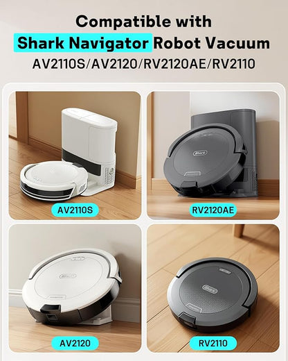 Leemone 18 Pcs Replacement Parts for Shark Navigator AV2110S AV2120 RV2120AE RV2110 Robot Vacuum, 1 Main Brush, 2 Pre Filters, 2 HEPA Filters, 6 Side Brushes, 3 Foam & Felt Filters, 3 Base Filters
