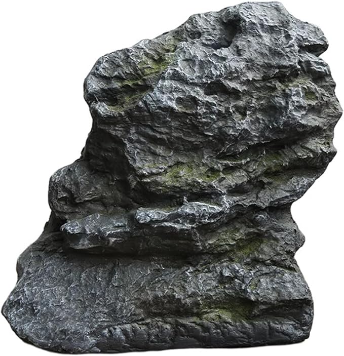 Outdoor Fake Rock Cover Realistic Lightweight Fiberglass Artificial Landscape Boulder Enclosure Protection Dome for Well Pump Septic Tank Electrical Boxes R (U)