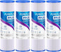 PUREPLUS 20 Micron 10"x2.5" Whole House Pleated Sediment Filter for Well Water, Replacement Cartridge for Universal 10 inch RO System, W50PE, WFPFC3002, SPC-25-1050, FM-50-975, 801-50, WB-50W, 4Pack