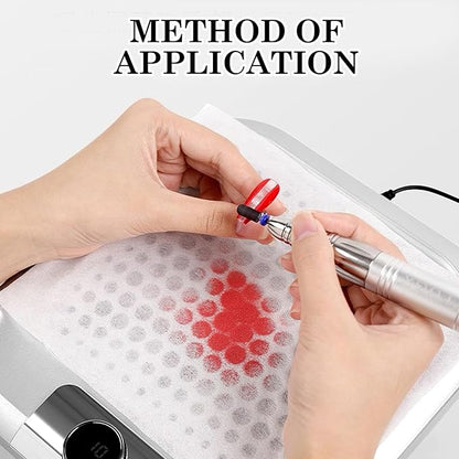 400 Sheets Professional Nail Dust Collector Filter Paper Sheets, White, PP Material, 7.48x9.45 Inch, for Salon, Spa, Home Use