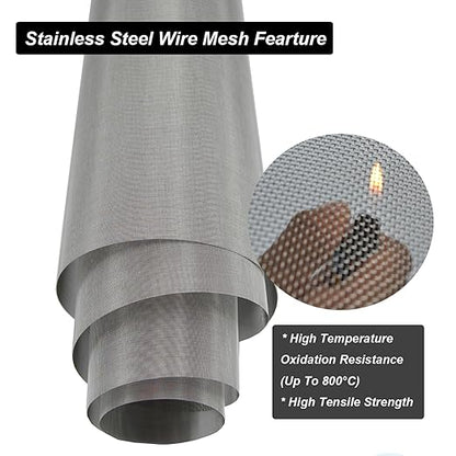 304 Stainless Steel Mesh 80Mesh, 15.7"x47.2"(40x120cm) Metal Mesh Screen, Woven Fine Wire Mesh Easy to Cut for Filter Mesh, Filtration Cloth and DIY Project