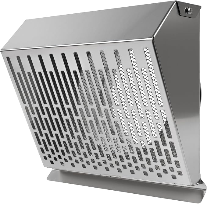 Vent Systems 6" Inch Exhaust Vent Cover with Rubber Gasket - Stainless Steel - Robust Weatherproof Outdoor Air Exhaust Box - Duct or Surface Mounting - Rain and Snow Protection