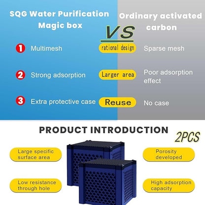 2pcs Cubic Water Trough Filter for Honeycomb Charcoal Activated Carbon Media, Suitable for Fish Tanks, Ponds, Livestock Tanks & Aquarium Purifiers