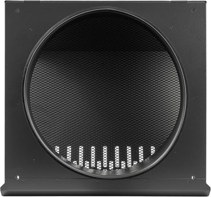 Vent Systems 10" Inch Supply Vent Cover with Rubber Gasket - Graphite Black Galvanized Steel - Robust and Weatherproof Outdoor Air Intake Box - Duct or Surface Mounting - Rain, Snow Protection