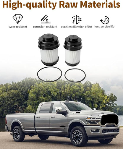 68677800AA Fuel Filter Kit Fit for Ram 2500 3500 4500 5500 Truck 2025 2026 6.7L L6 Cummins Diesel Turbo Engine | Fuel/Water Separator Filter