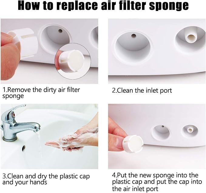 Boao 48 Pieces Nebulizer Filters Replacement Air Filter Sponge for Compressor System Accessories, Round White Sponge Air Filter Replacement, Cool Mist Device
