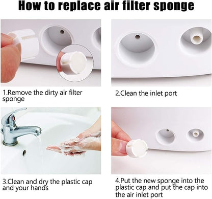 Boao 48 Pieces Nebulizer Filters Replacement Air Filter Sponge for Compressor System Accessories, Round White Sponge Air Filter Replacement, Cool Mist Device