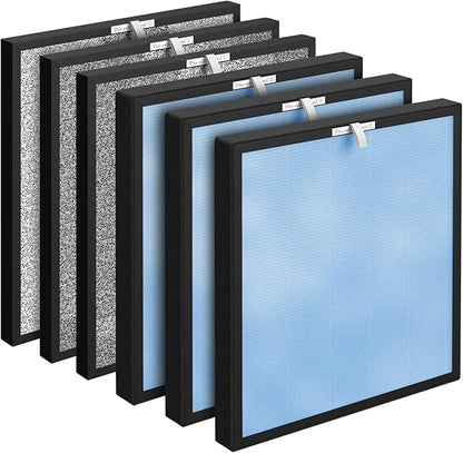 3 Packs HSP001 Filter Replacement Compatible with HSP001 Air Purifi-er with Activated Carbon, Pre-Filter & Cold Catalyst
