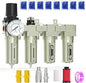 3/4" NPT Heavy Duty Industrial Grade 4 Stage Air Drying System,Coalescing Filter,Particulate Filter,Double Desiccant Dryer and Air Regulator,Manual Drain,For Plasma Cutter and Paint Spray