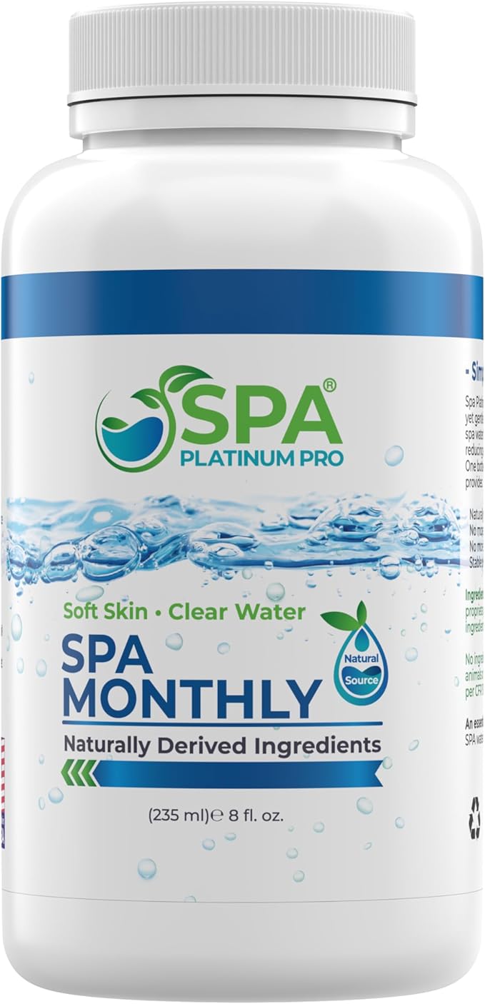 Spa Platinum Pro Hot Tub Water Clarifier, Spa Water Clarifier for Hot Tub For Crystal Clear Water, Fast Acting All Natural Compounds Hot Tub Clarifier to Keep Spa Clear & Balanced for 1 Month 8 Oz