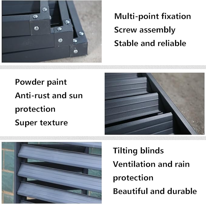 Multifunctional Aluminum Shutter Privacy Fence, Mini Split Cover for External Units, freestanding Enclosure to Cover Garbage Or Units, Noise Reduction, Suitable for Garden, Balcony, Outdoor ( Color :