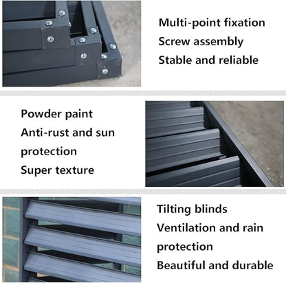 Multifunctional Aluminum Shutter Privacy Fence, Mini Split Cover for External Units, freestanding Enclosure to Cover Garbage Or Units, Noise Reduction, Suitable for Garden, Balcony, Outdoor ( Color :