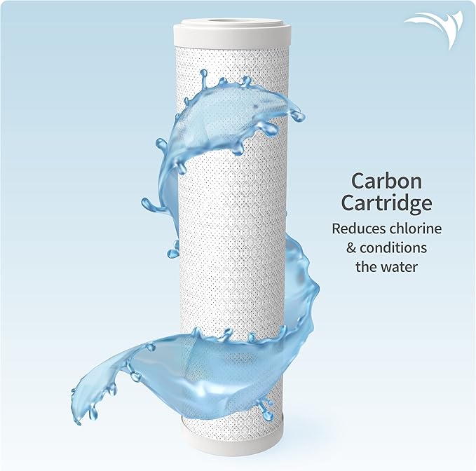 Aquatic Life 10-Inch Sediment, Carbon Block and Mixed-Bed Color Changing Deionization Resin Filters, RODI Reverse Osmosis Deionization Water Filter Replacement Cartridges Kit