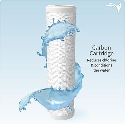 Aquatic Life 10-Inch Sediment, Carbon Block and Mixed-Bed Color Changing Deionization Resin Filters, RODI Reverse Osmosis Deionization Water Filter Replacement Cartridges Kit