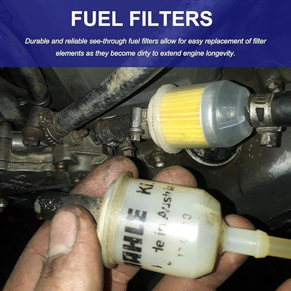 4 PCS Gas Inline Fuel Filters with Magnet, Inline Gas Fuel Filter for Motorcycle Lawn Mower Small Engine, 1/4" and 5/16" Fuel Filter Fit Snowmobiles, Tractors, Car Accessories (4PCS)