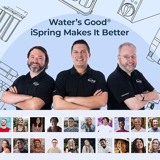 iSpring Ultimate Protection Whole House Water Filter System, Reduces Heavy Metals, Scale, Chlorine, Chloramine, Hydrogen Sulfide, 3-Stage Filtration, 1" Inlet/Outlet, Model: WGB31B-KDS