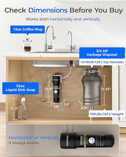 Waterdrop 10UB-CM 6 Months Under Sink Water Filter (Include: System+ 𝐅𝐚𝐮𝐜𝐞𝐭) for 99% Chloramine Reduce- Ideal for California, Florida and Washington- NSF/ANSI 42 Certified- with Faucet