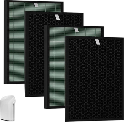 BioGS 2.0 Replacement Filter Kit Compatible with Rabbit Air SPA-550A & SPA-625A – 2 Set HEPA & Activated Carbon Filters | Captures Dust Odors for Home Large Room Pet Owner – 12–18 Month Supply