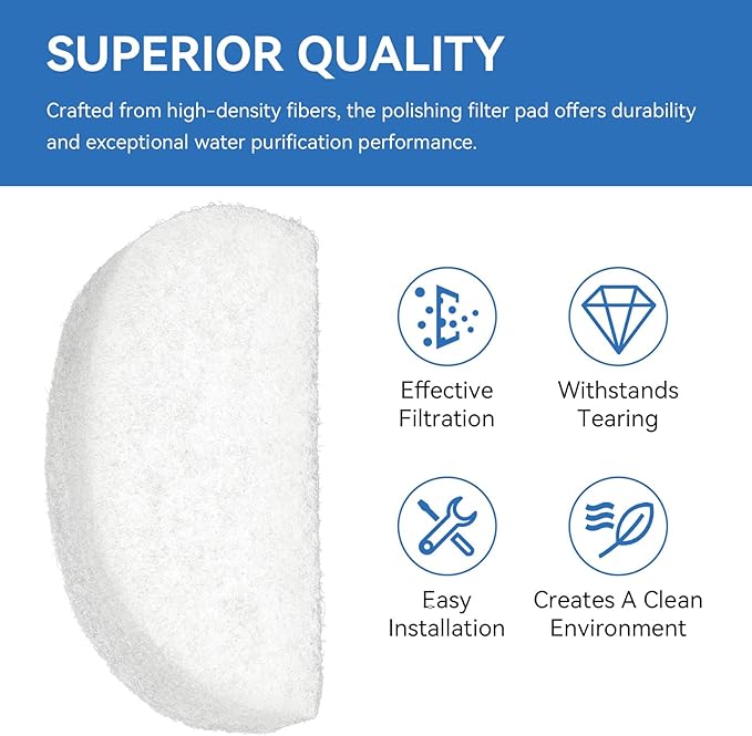 20 Pack Water Filter Polishing Pads for Fluval 104 105 106 204 205 206 Filters, Aquarium Water Polishing Filter Pads, Replacement Polishing Pad Filter Sponge Media for Fish Tanks
