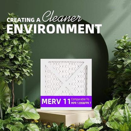 10x20x1 MERV 11 (6-Pack) Pleated Air Filter (Actual Size: 9.75"x19.75"x0.75") MPR 1200 & FPR 7, Furnace Air Filters,10x20x1 air filter