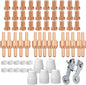61Pcs PT31 Plasma Cutting Consumables with PT-31 Roller Guide Fit CUT-40 CUT-45 CUT-50D JG-40 LG-40 CT-312 Plasma Cutter Torch Nozzle Electrode Accessories
