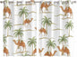2 Panel Kitchen Cafe Curtains, Desert Camels Sunlight Filtering Nature Air Through, Home Decor Window Covering Tier Curtains for Bedroom Living Room 104W x 63L inch Tropical Date Palm Trees Animal