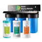 iSpring PFAS & Heavy Metals Removal 3-Stage Whole House Water Filter System, SGS-Tested to Reduce Up to 99% PFOA & PFOS, 10” x 4.5” Filters, 1” Inlet/Outlet, Model: WGB31B-PFKS