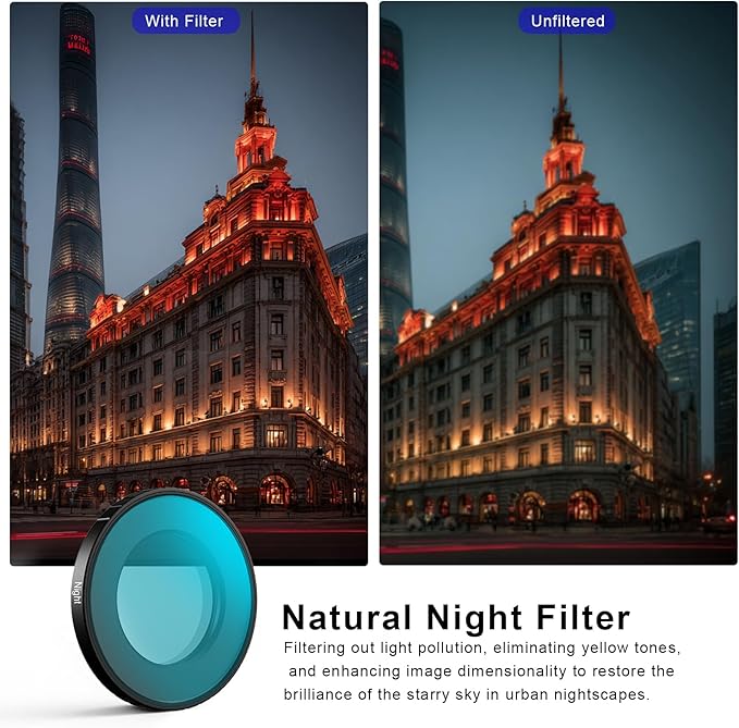 Haoge Natural Night Filter for DJI Osmo Nano,for Night City Sky/Astrophotography/Star Clarity,Multi Coated HD Optical Glass Filter
