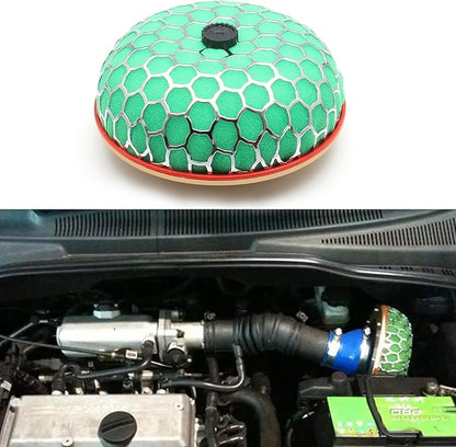 3.15" High Flow Air Intake Mushroom Filter Washable Sponge Honeycomb Mesh Air Filter (Green)