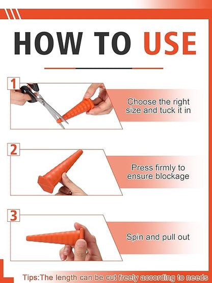 Hydraulic Oil Service Plugs Large Medium Small Sizes Multi Pack Rubber Drip Proof Hose Plugs Industrial Hydraulic Kit for Irrigation, 3 Sizes(35 Pcs,Orange)