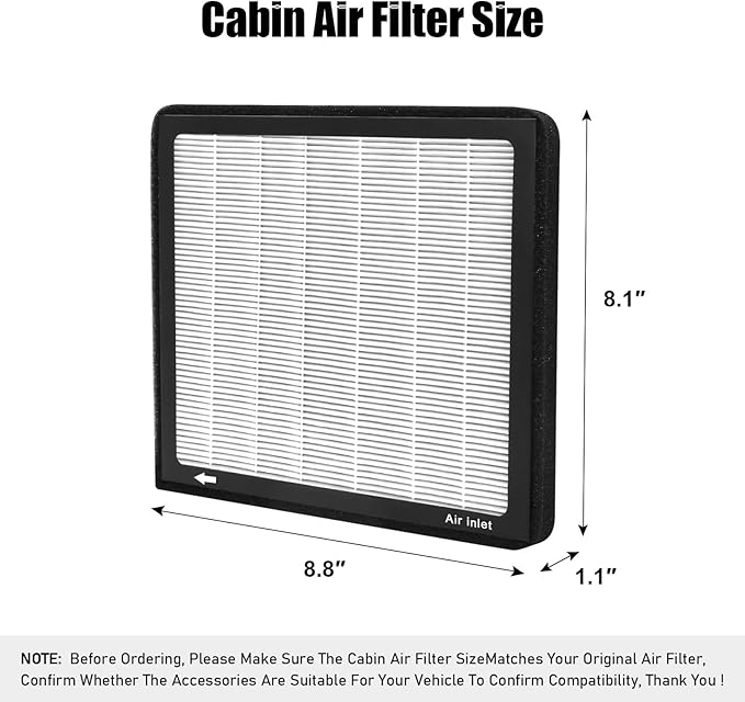 CF12160,Cabin Air Filter with activated carbon particle for Hyundai,2018-2023 Kona,2016-2021 Tucson,2019-2021 Veloster,2020-2021 Veloster N,2020-2023 Venue.KIA,2021-2023 Seltos,Soul,Sportage.