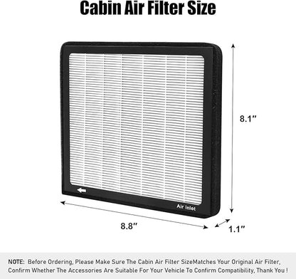 CF12160,Cabin Air Filter with activated carbon particle for Hyundai,2018-2023 Kona,2016-2021 Tucson,2019-2021 Veloster,2020-2021 Veloster N,2020-2023 Venue.KIA,2021-2023 Seltos,Soul,Sportage.