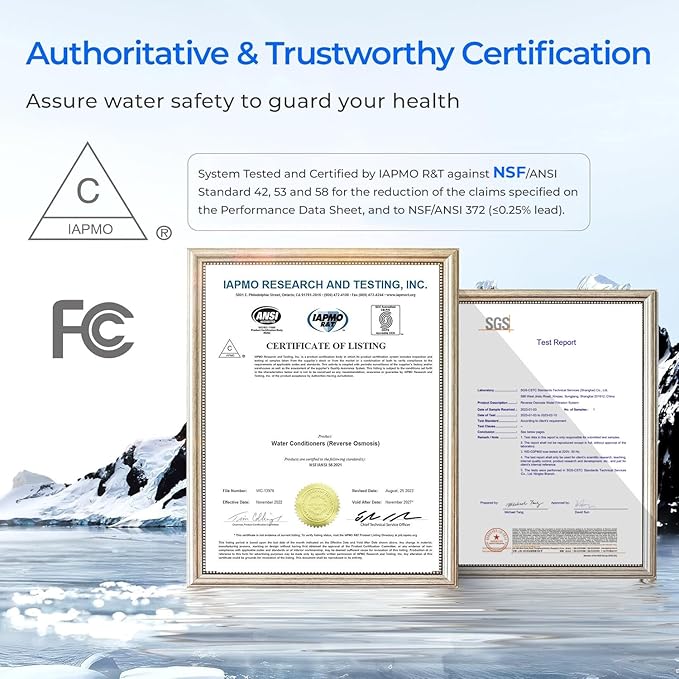 Waterdrop G3P600 Reverse Osmosis System, 8 Stage Tankless Reverse Osmosis Water Filter, NSF/ANSI 42 & 53 & 58 & 372 Certified, Under Sink RO System, 2:1 Pure to Drain, Smart LED Faucet