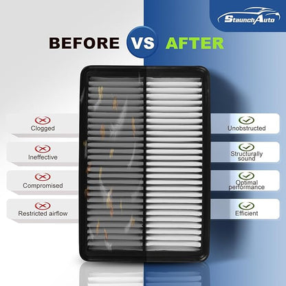 Engine & Cabin Air Filter for 2014-2018 Mazda 3 (2.0L)/ 2014-2018 Mazda 3 (2.5L)/2014-2021 Mazda 6 (2.5L) Air filter for Car Replacement CF11811 CA11259 Automotive Accessories-2 Pack